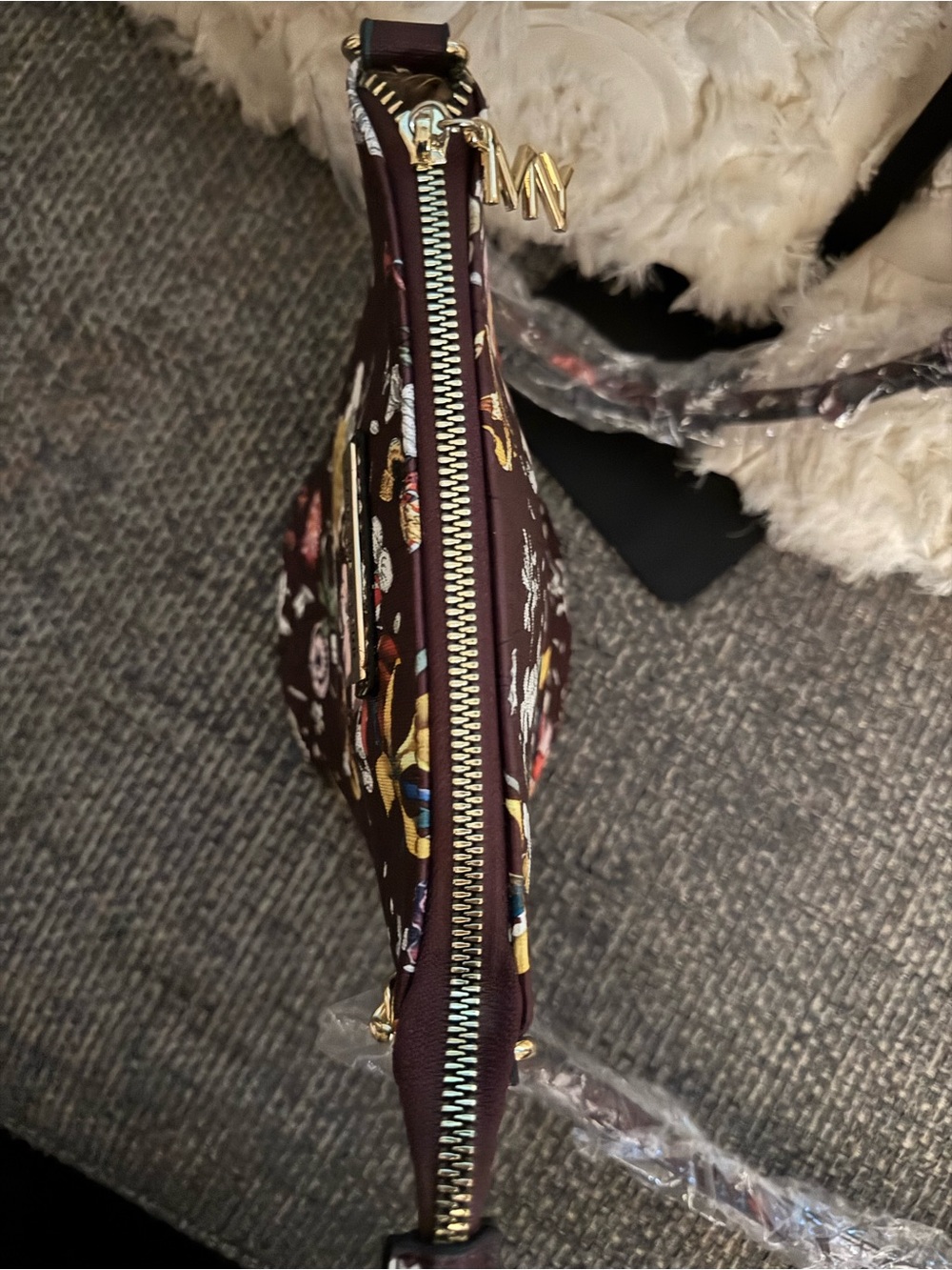 New - Marc New York Andrew Marc Floral Crossbody Bag Burgundy Multi-Color - Picture 9 of 9